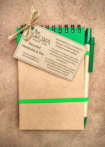 Recycled Paper Notepad & Pen (A6) - Msulwa Life