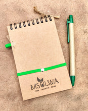 Load image into Gallery viewer, Recycled Paper Notepad &amp; Pen (A6) - Msulwa Life
