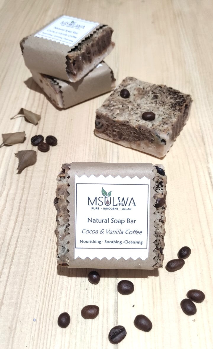 Cocoa & Vanilla Coffee - Natural Massage Soap Bar - Msulwa Life
