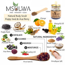 Load image into Gallery viewer, Natural Body Scrub - Poppy Seed &amp; Acai Berry - Msulwa Life
